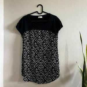 Meadow Rue Small Black Patterned Top